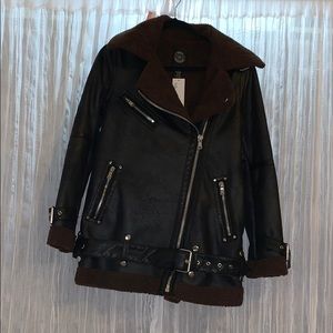Urban Outfitters BLK MOTIF Vegan Leather Coat